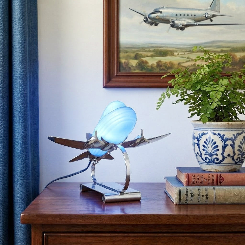 Vintage Airplane Dc3 Aircraft Nightlight, Industrial Aircraft Nightlight, Pilot Decorative Dc3 Nightlight