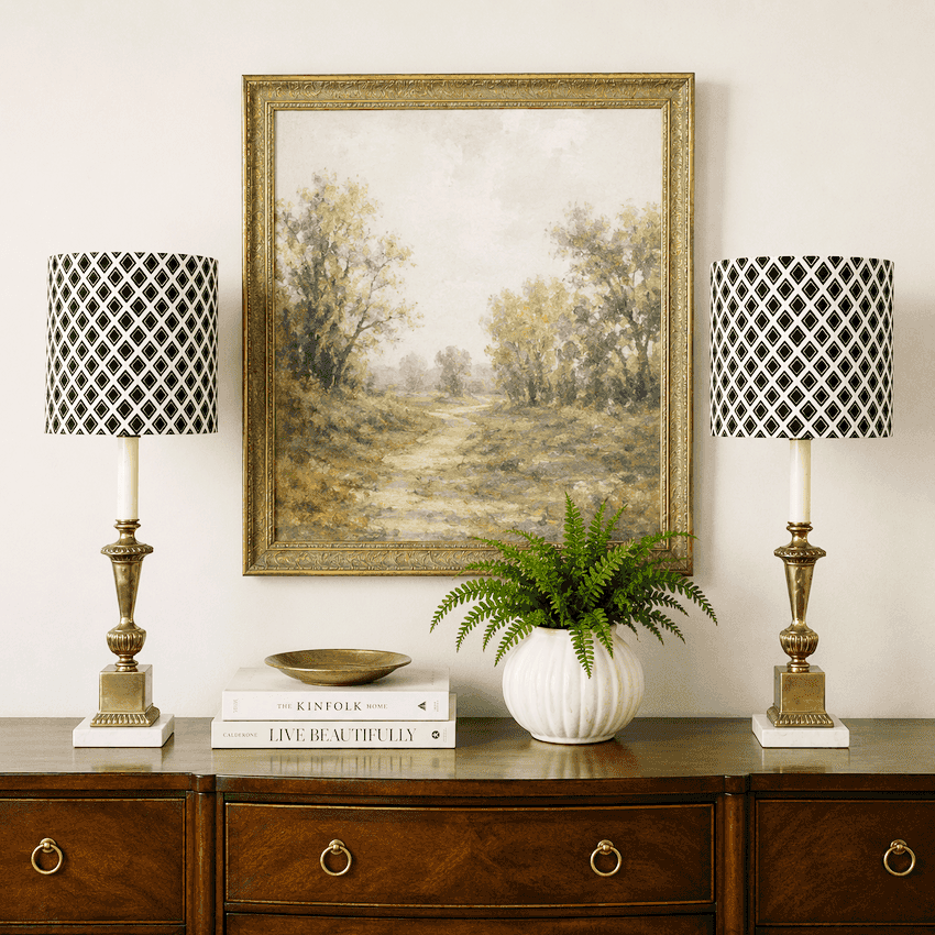 Pair of Vintage Brass Candlestick Table Lamps – Neoclassical Hollywood Regency Lamps – Marble Bases – 3 Way Lighting