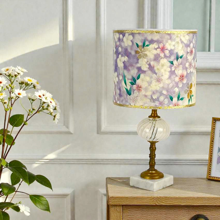 Vintage Fenton Glass White Swirl Lamp