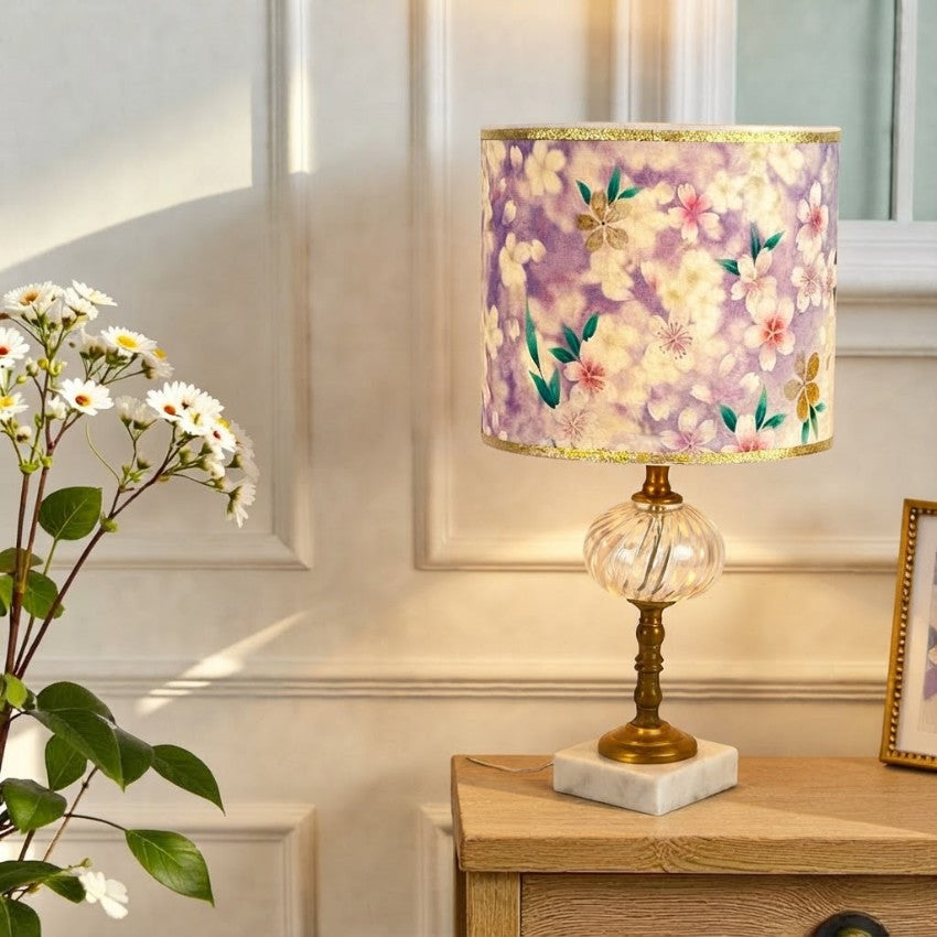 Vintage Fenton Glass White Swirl Lamp