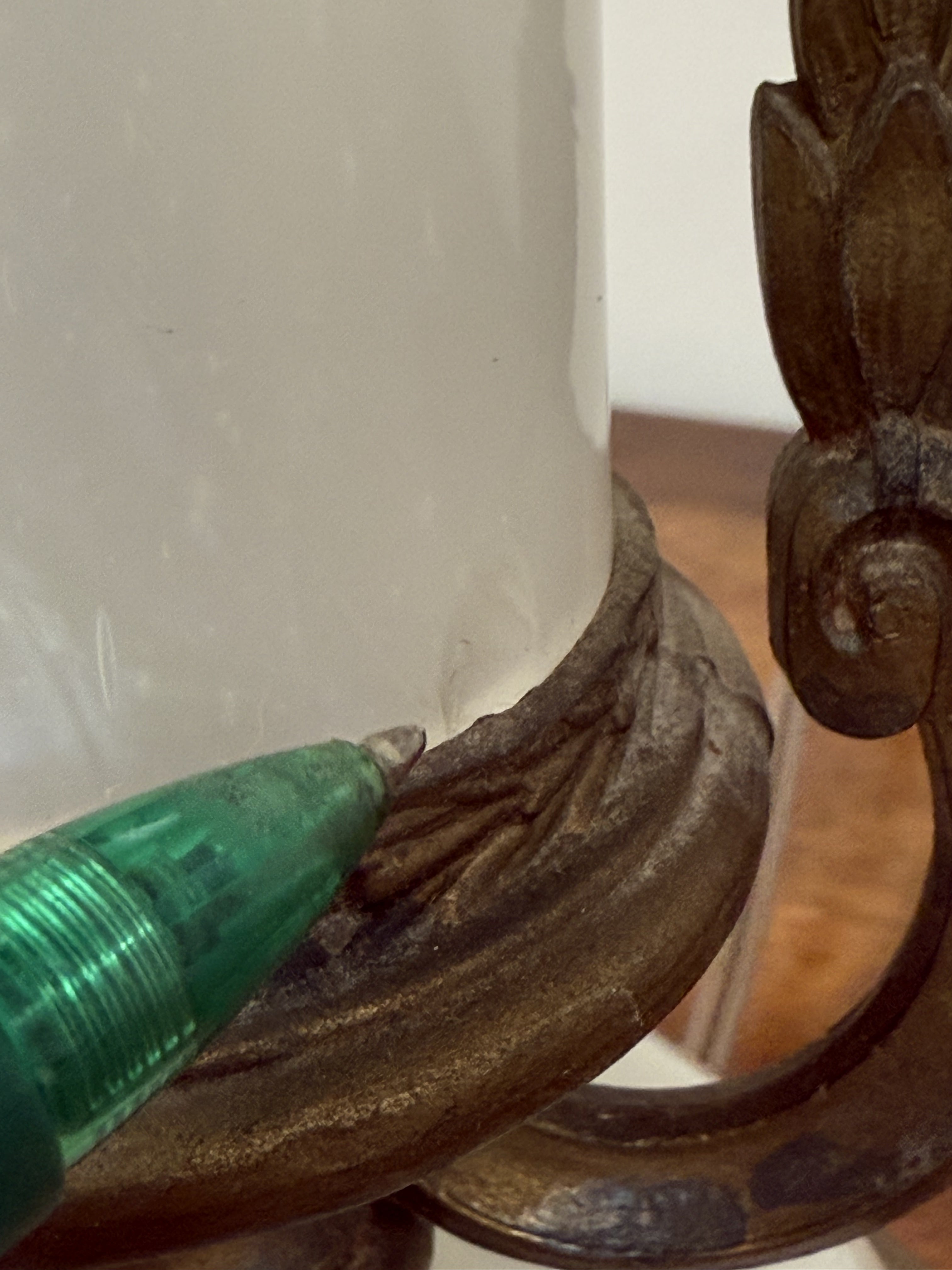 White Slag Glass Lamp