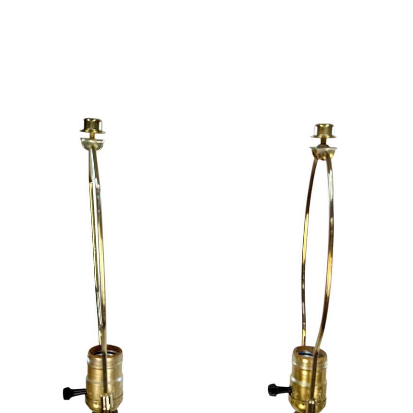 Vintage Pair White Ceramic Table Lamps – 32” Mid Century Hollywood Regency Crackle Glaze Lamps