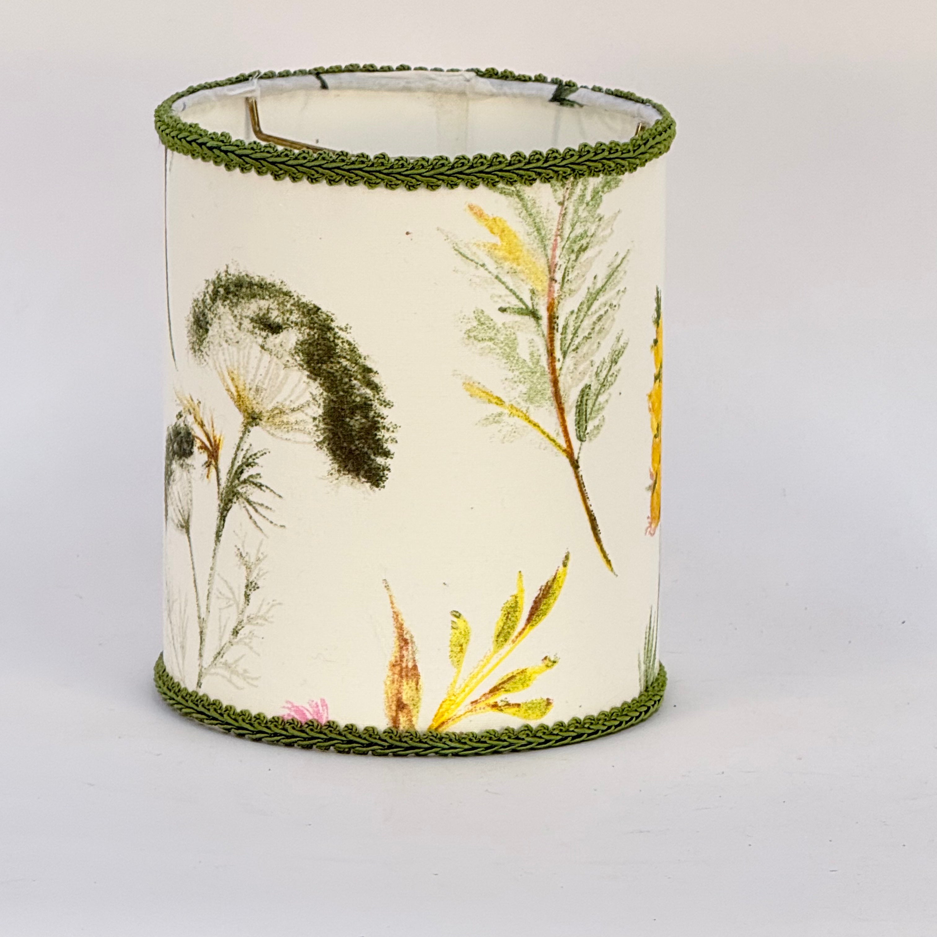 White and Green Floral  - 6 inch Drum Shade
