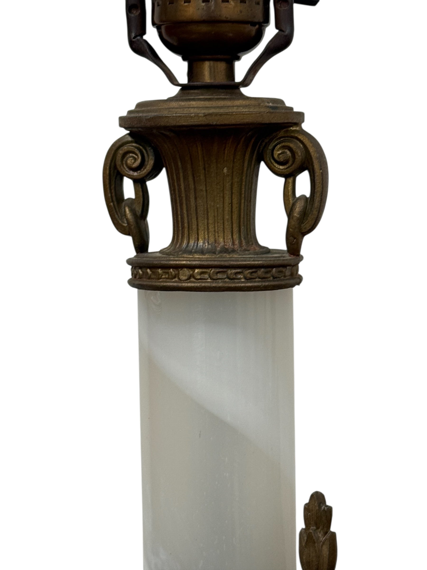 White Slag Glass Lamp