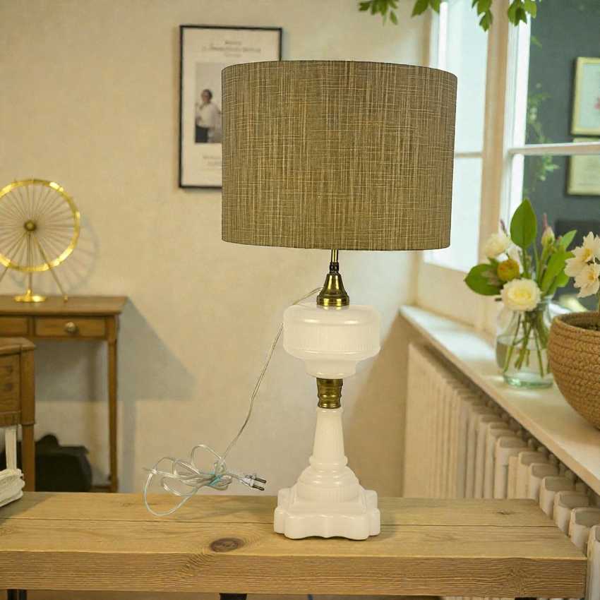 Dark Beige Woven - 12 inch Drum Shade