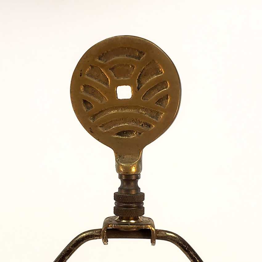 Vintage Satsuma Style Chinoiserie Vase Lamp with Gilt Florals &amp; Asian Coin Finial