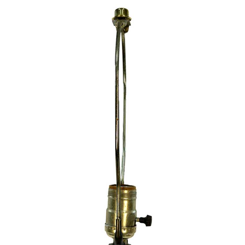 Vintage Mid Century Atomic Splatter Paint Table Lamp | 1950s Hourglass Ceramic & Pierced Brass Base | Retro Hollywood Regency Statement Light