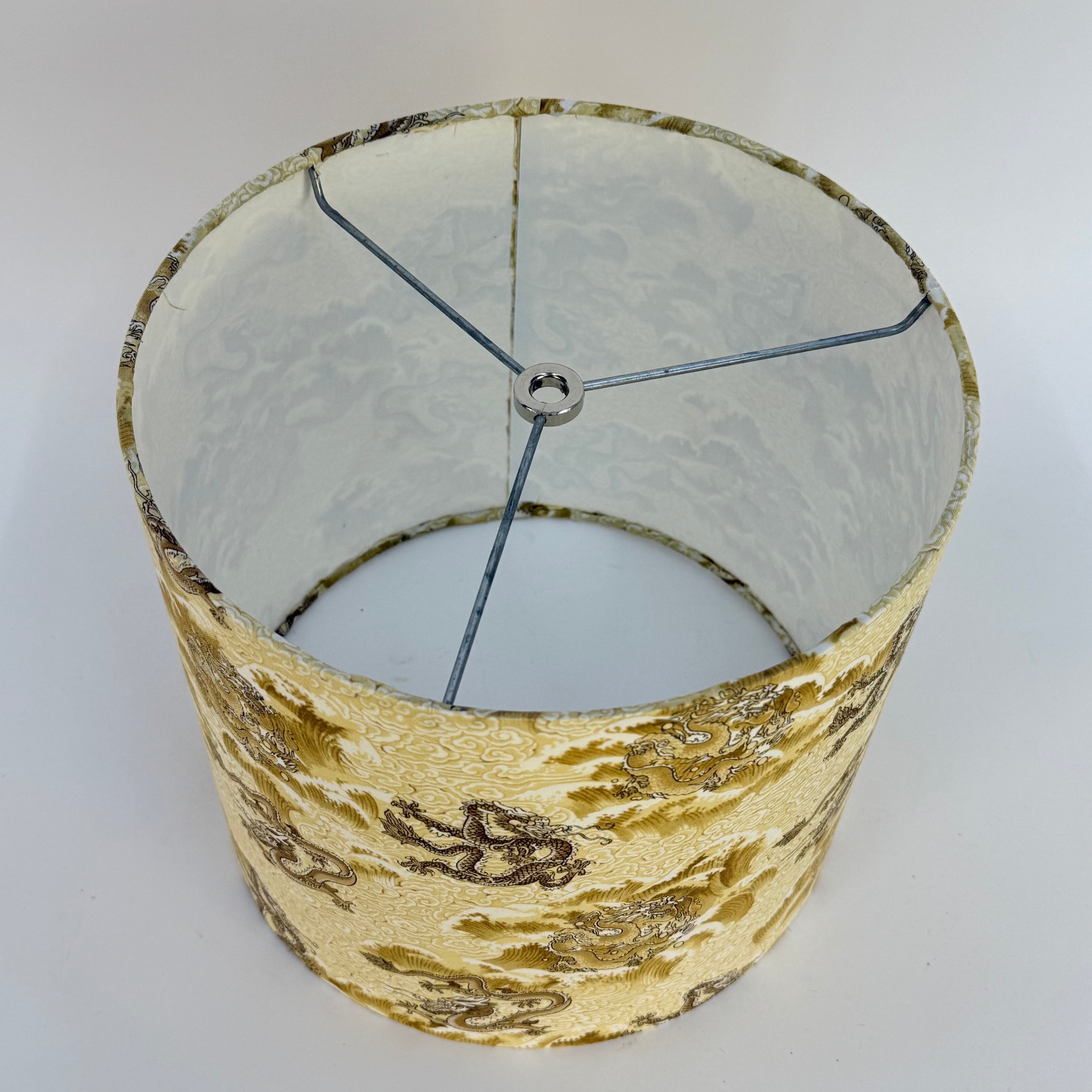 Lampshade with gold and brown pattern on a white background