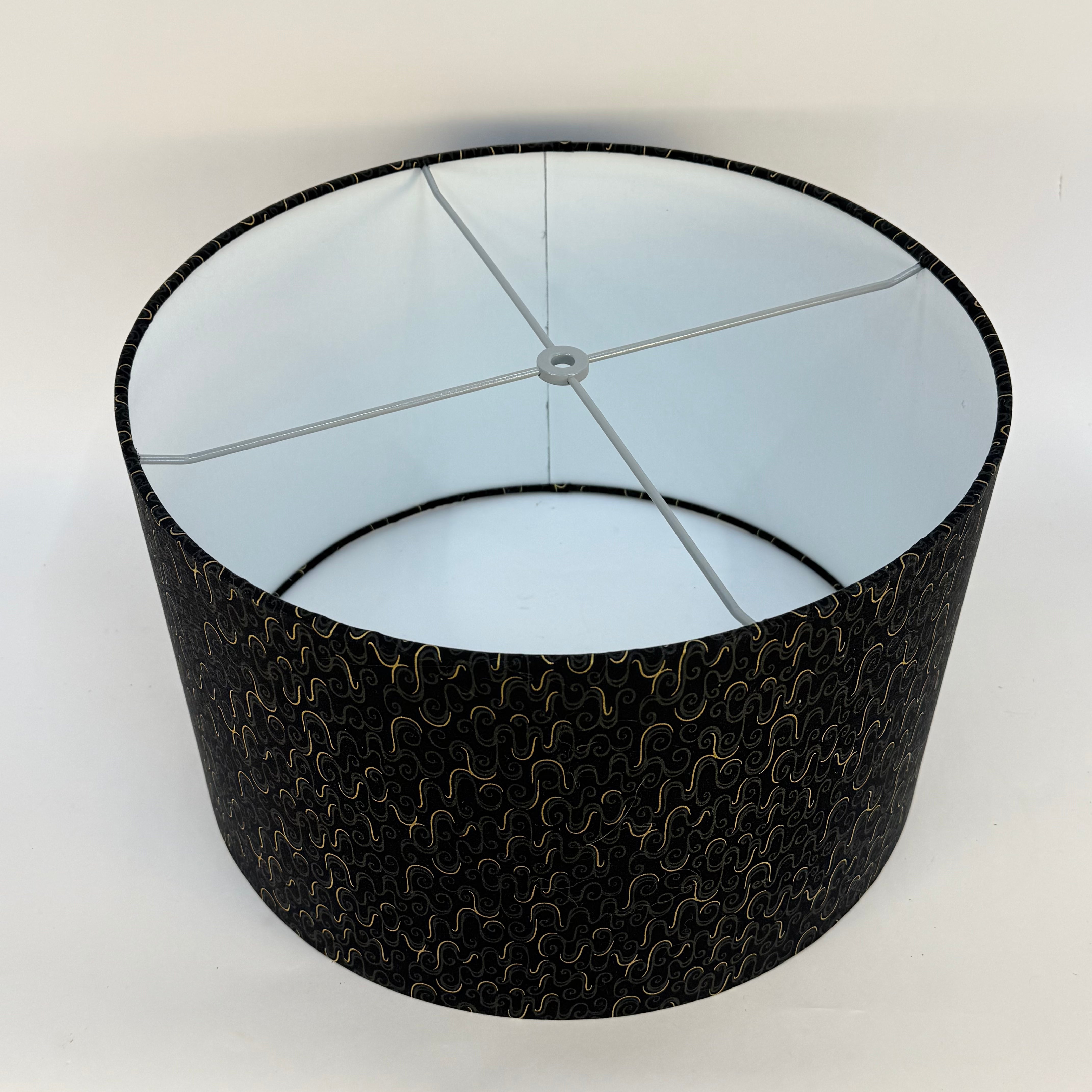 Black  and Gold Metallic  - 16 inch Drum Shade