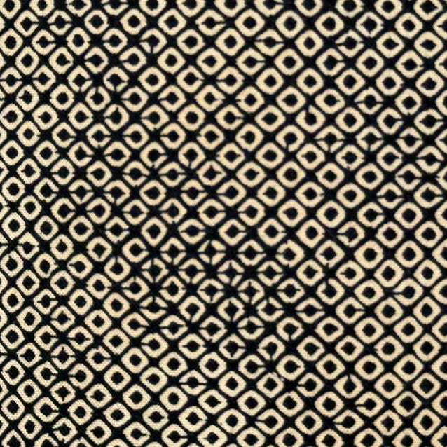 12 Inch Drum Lampshade Covered in Black Shibori Patterned Cotton