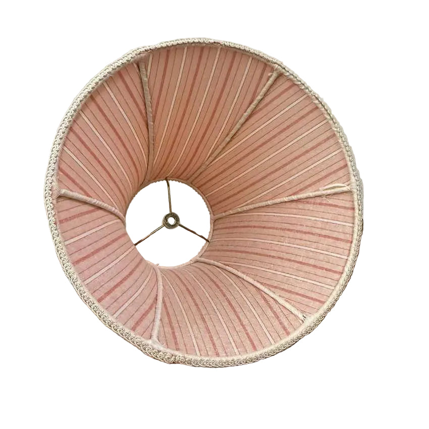 Hand Sewn Pink and White Stripe 6 Panel Lampshade