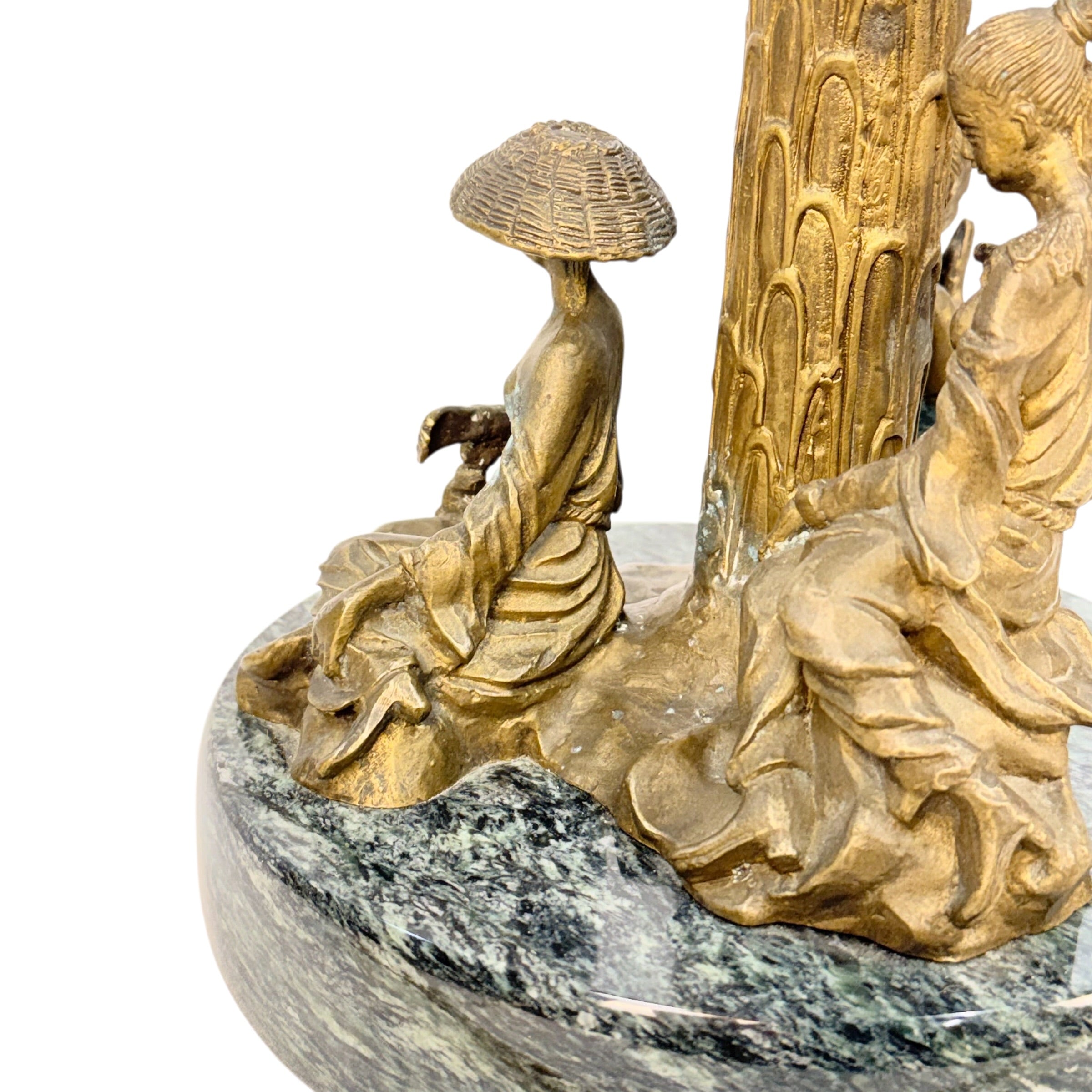 Chinese Chelsea House Vintage Pavillion Lamp, Bronze Pagoda Table Lamp, Chinoiserie Architectural Accent Lamp