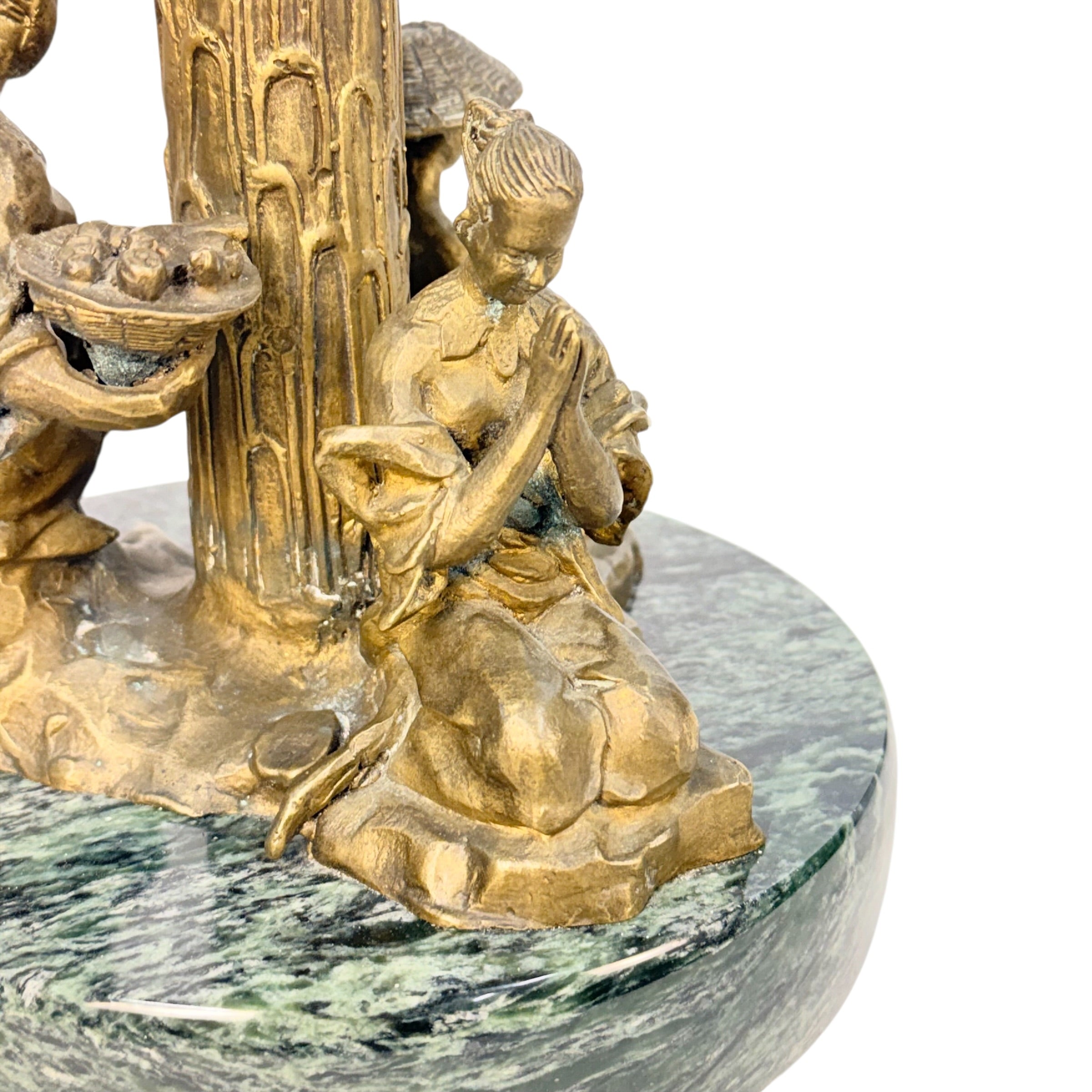 Chinese Chelsea House Vintage Pavillion Lamp, Bronze Pagoda Table Lamp, Chinoiserie Architectural Accent Lamp