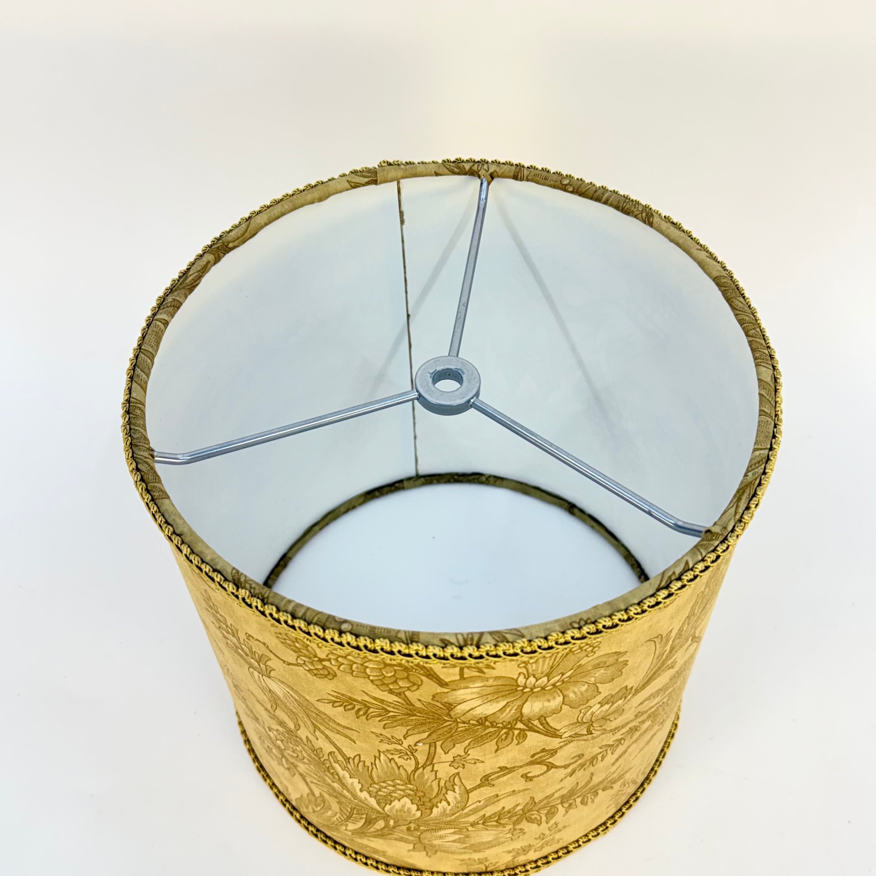 Decorative lampshade with floral pattern on a white background