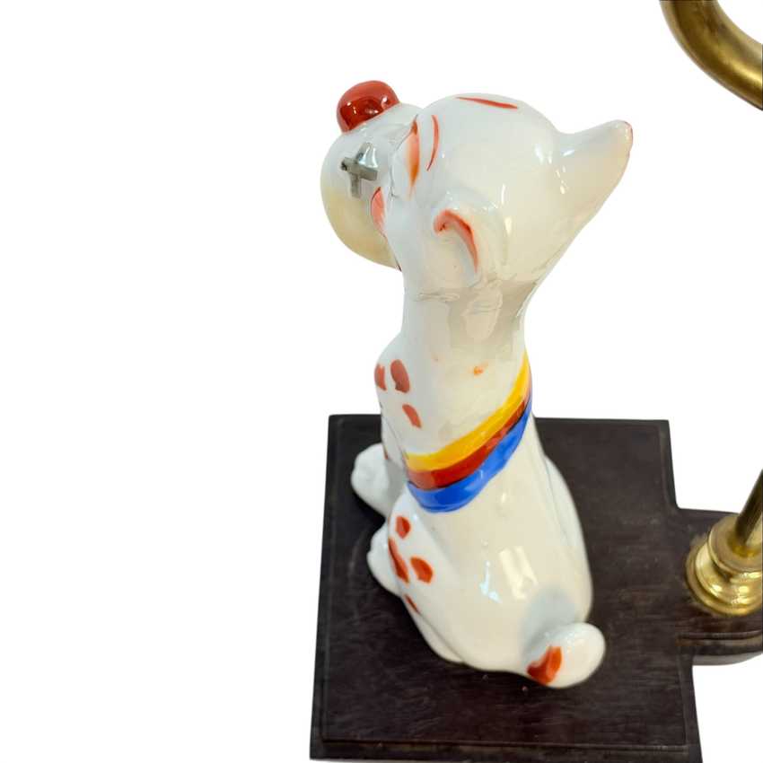 Vintage Cartoon Dog Figural Table Lamp, Whimsical Ceramic Novelty Lamp, Rewired Kitsch Animal Accent Light