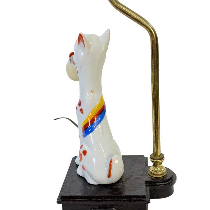 Vintage Cartoon Dog Figural Table Lamp, Whimsical Ceramic Novelty Lamp, Rewired Kitsch Animal Accent Light