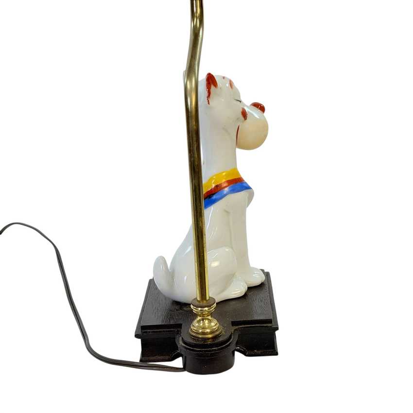 Vintage Cartoon Dog Figural Table Lamp, Whimsical Ceramic Novelty Lamp, Rewired Kitsch Animal Accent Light