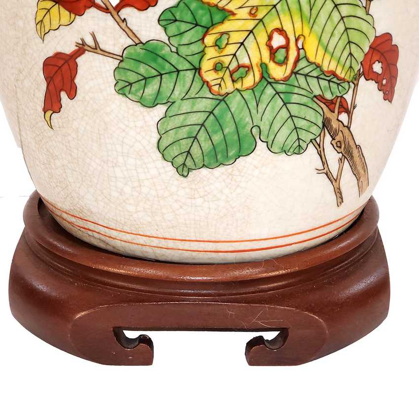 Vintage Ginger Jar Lamp Colorful Birds Lamp; Foliage Ceramic Chinoiserie Table Lamp Asian Decor Traditional Grandmillennial
