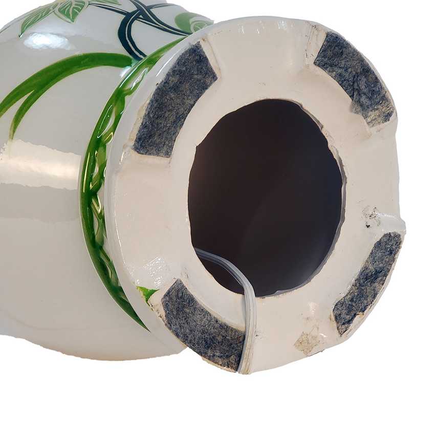 Vintage Chinoiserie White Ginger Jar 3-Way Table Lamp with Yellow Florals