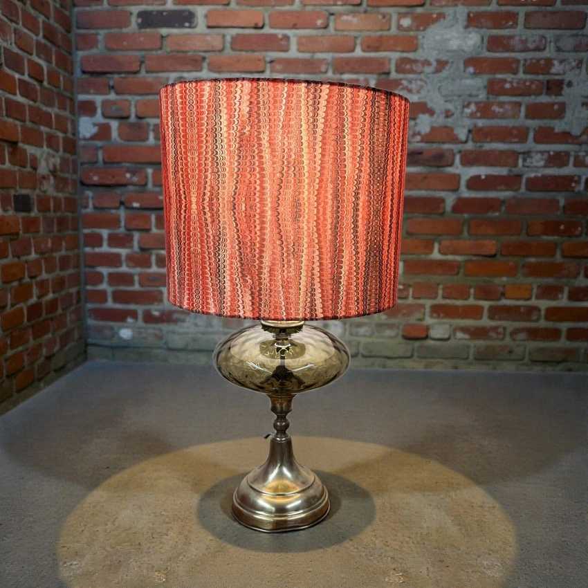 Gray Thumbprint Glass Lamp