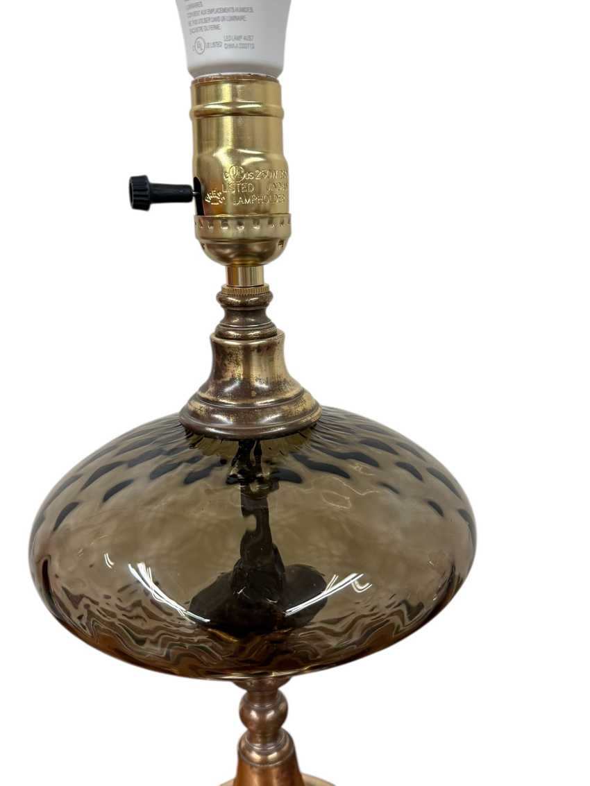 Gray Thumbprint Glass Lamp