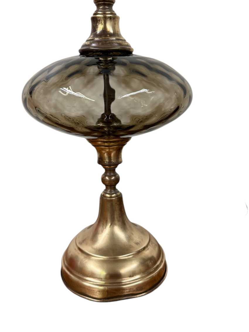 Gray Thumbprint Glass Lamp