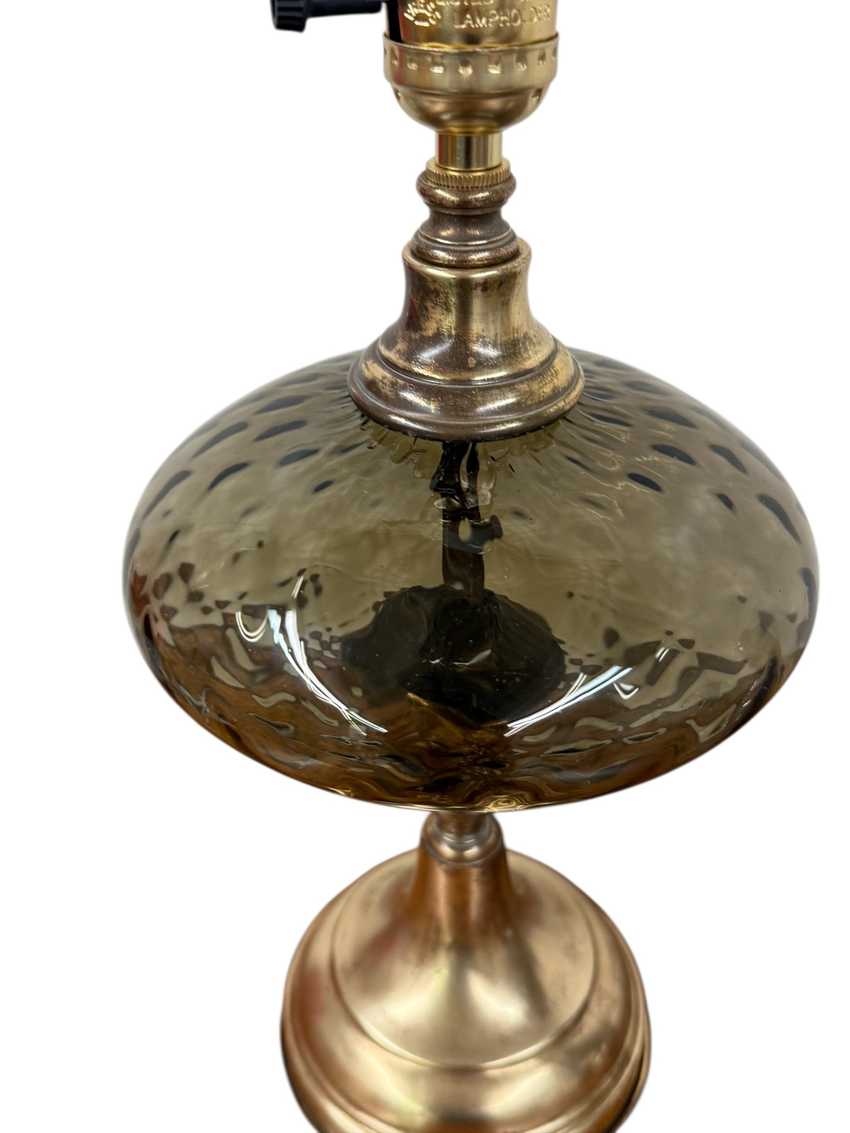 Gray Thumbprint Glass Lamp