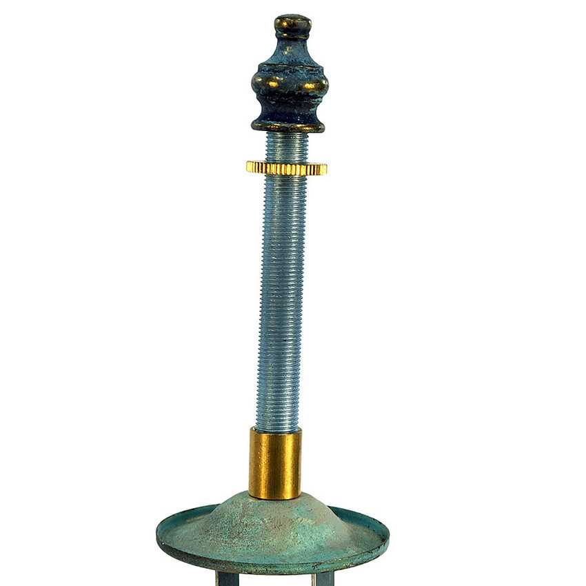 Vintage Style Ornate Faux Brass Resin Rose Lamp with Teal Patina Accents