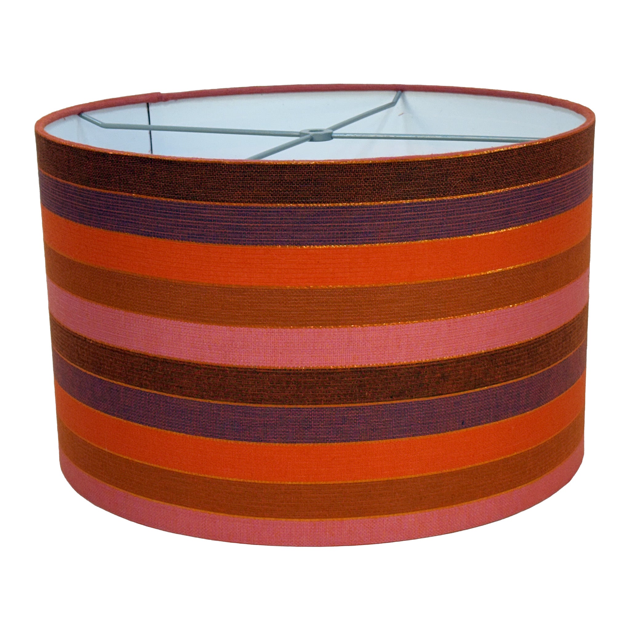 16" Drum Lampshade with Metallic Fabric Options