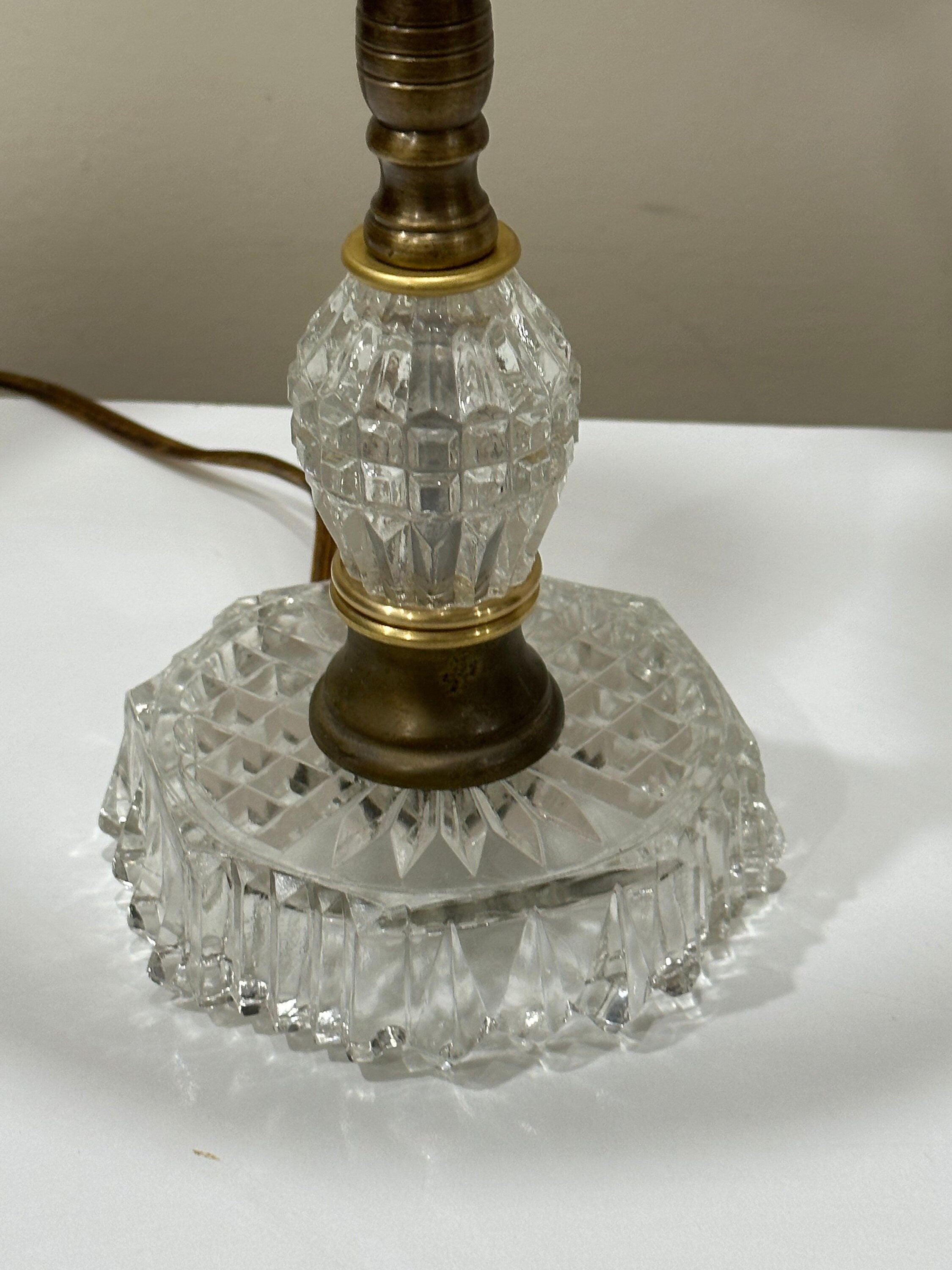 Crystal and Brass Upcycled Lamp