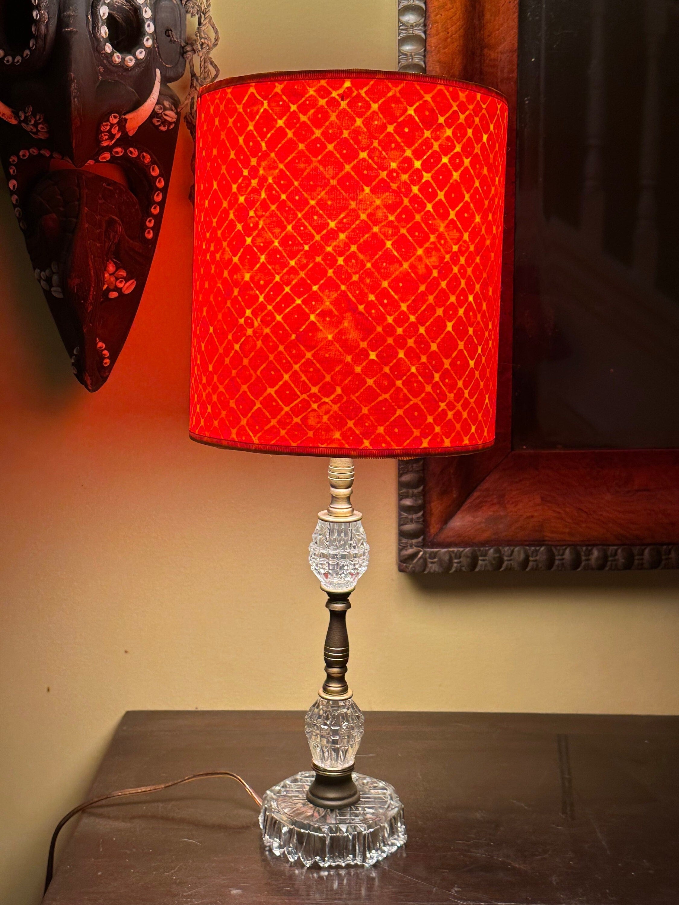 Crystal and Brass Upcycled Lamp