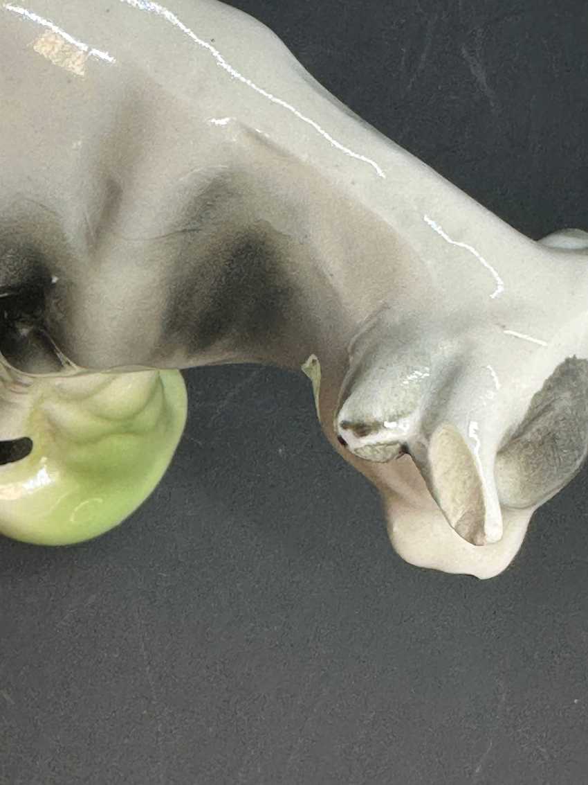 Vintage Opalescent Brazilian Cow Bull Pair, Glazed Ceramic Figurines, Collectible Animal Ceramic Animal