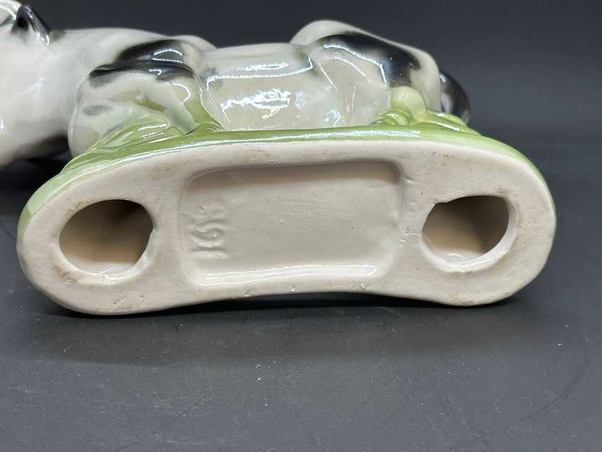 Vintage Opalescent Brazilian Cow Bull Pair, Glazed Ceramic Figurines, Collectible Animal Ceramic Animal