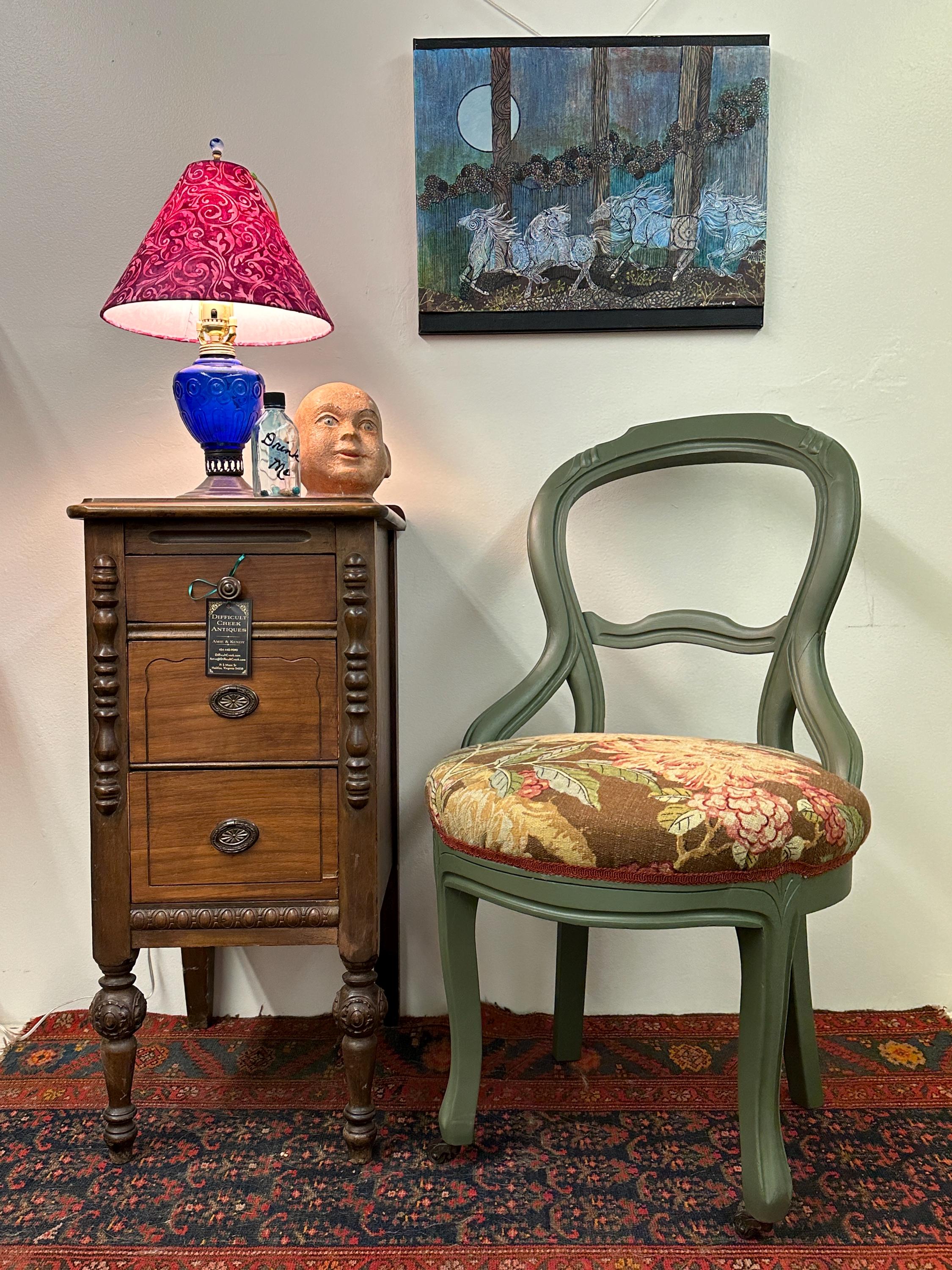 Floral Balloon Back Chair