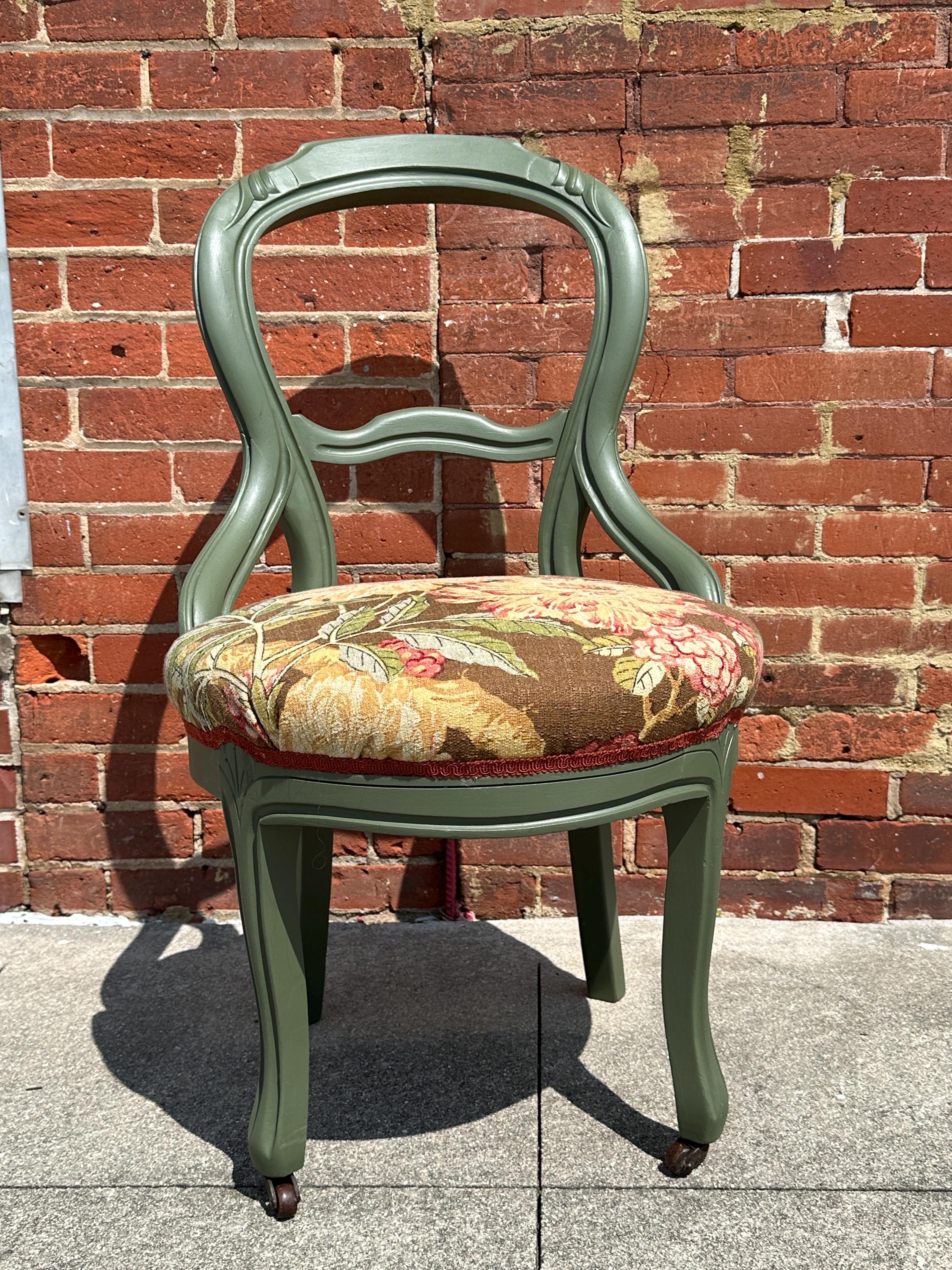 Floral Balloon Back Chair