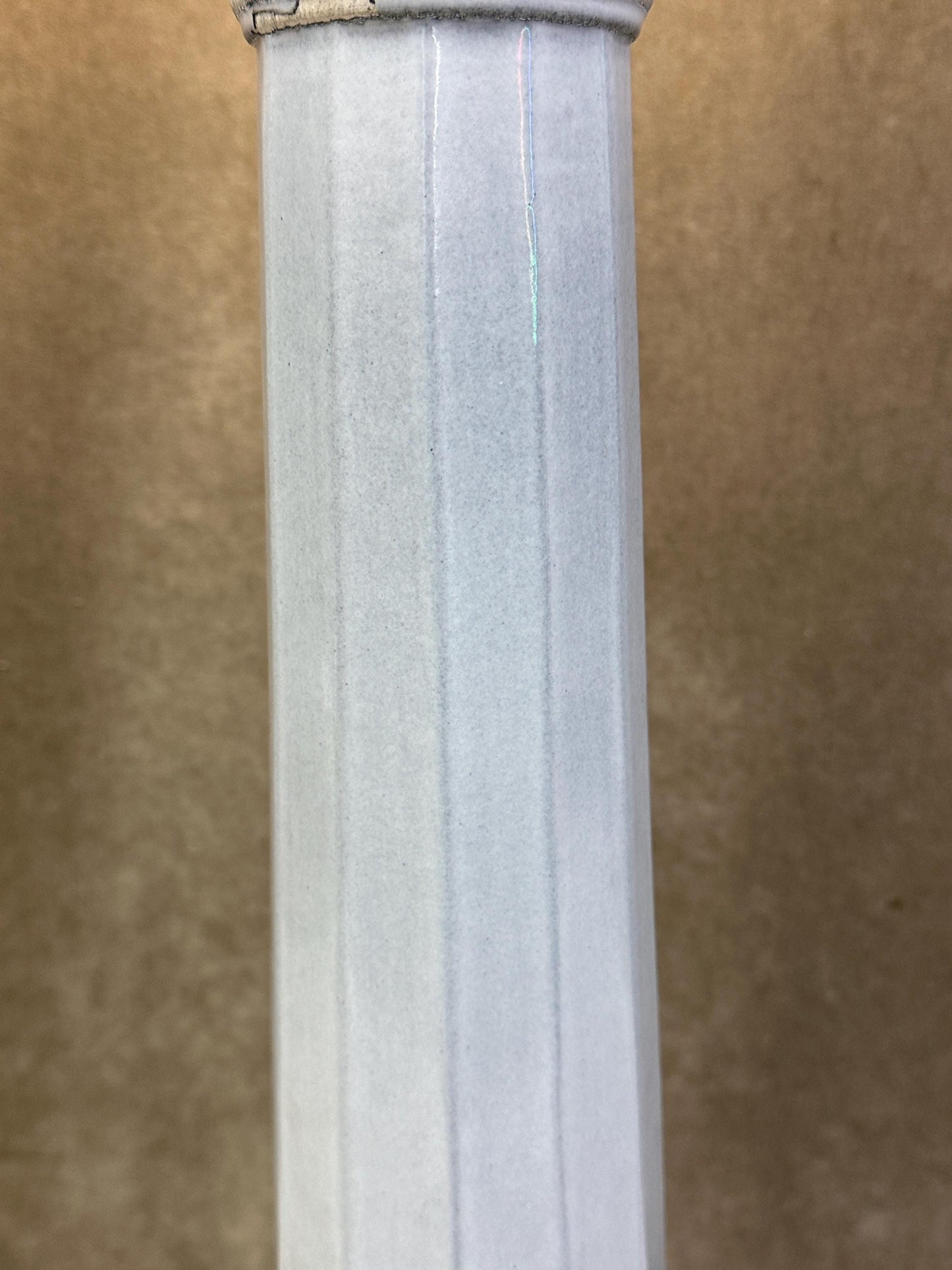 Tall Ceramic Column Lamp on Gold and Black Base