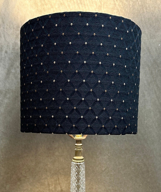 Black and Gold Diamond Textured Lamp Shade