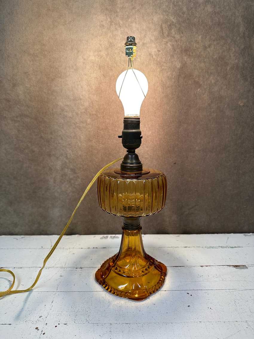 Amber Electrified Oil Lamp