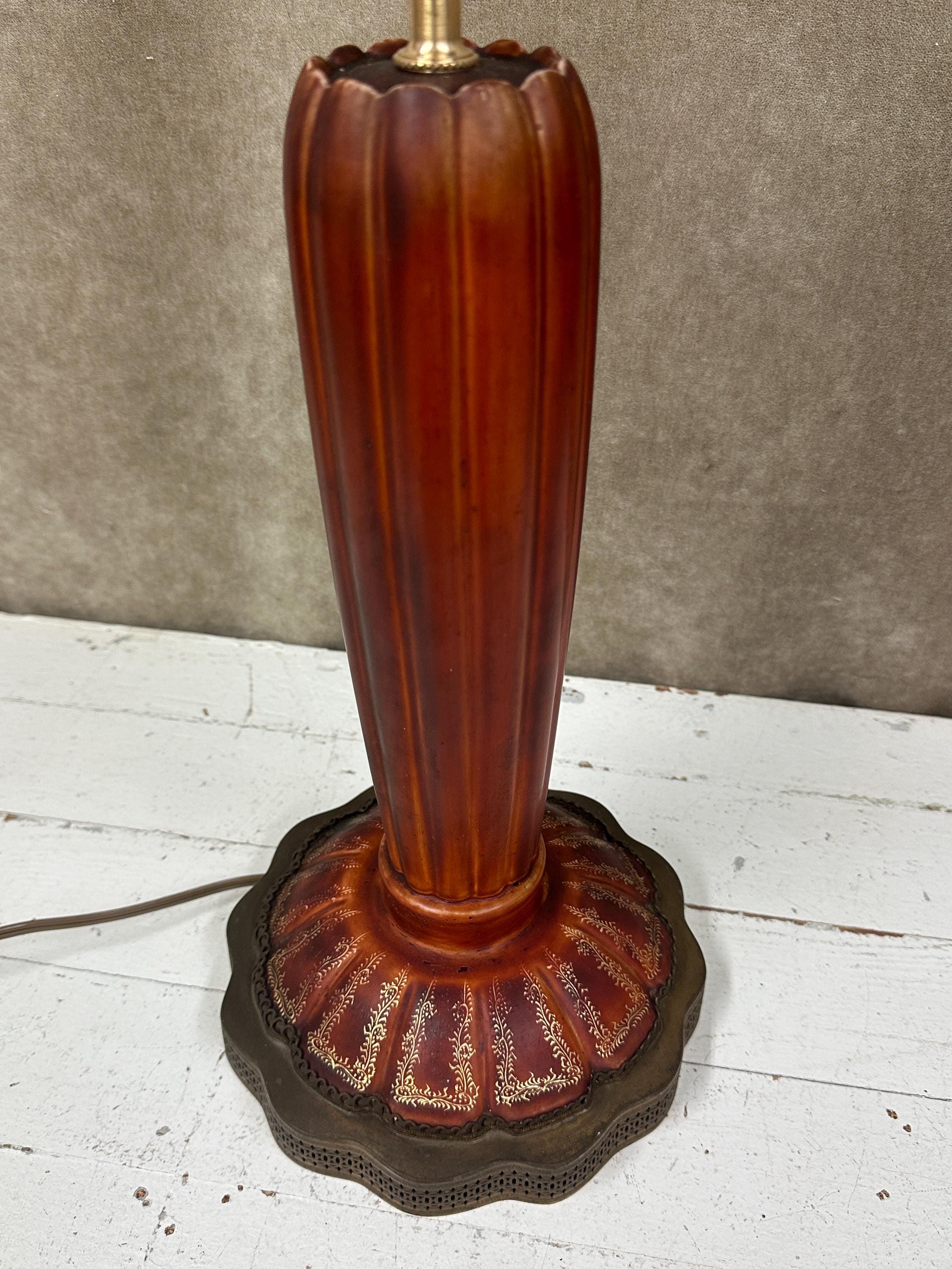 French Ceramic Art Nouveau Lamp