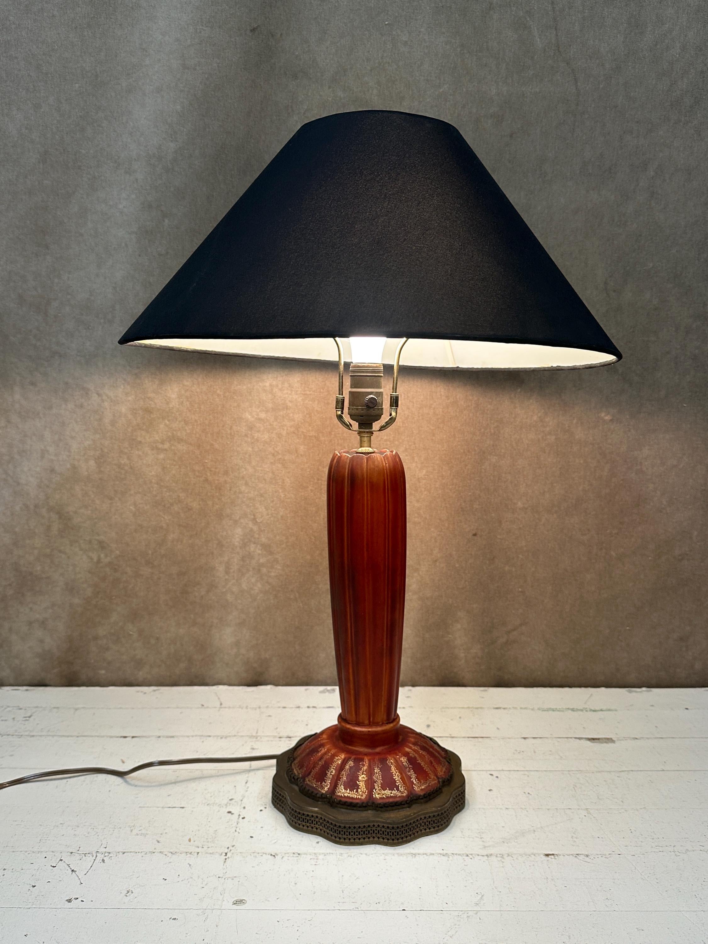 French Ceramic Art Nouveau Lamp