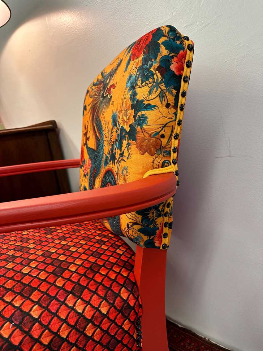 Vintage Dragon and Scales Arm Chair