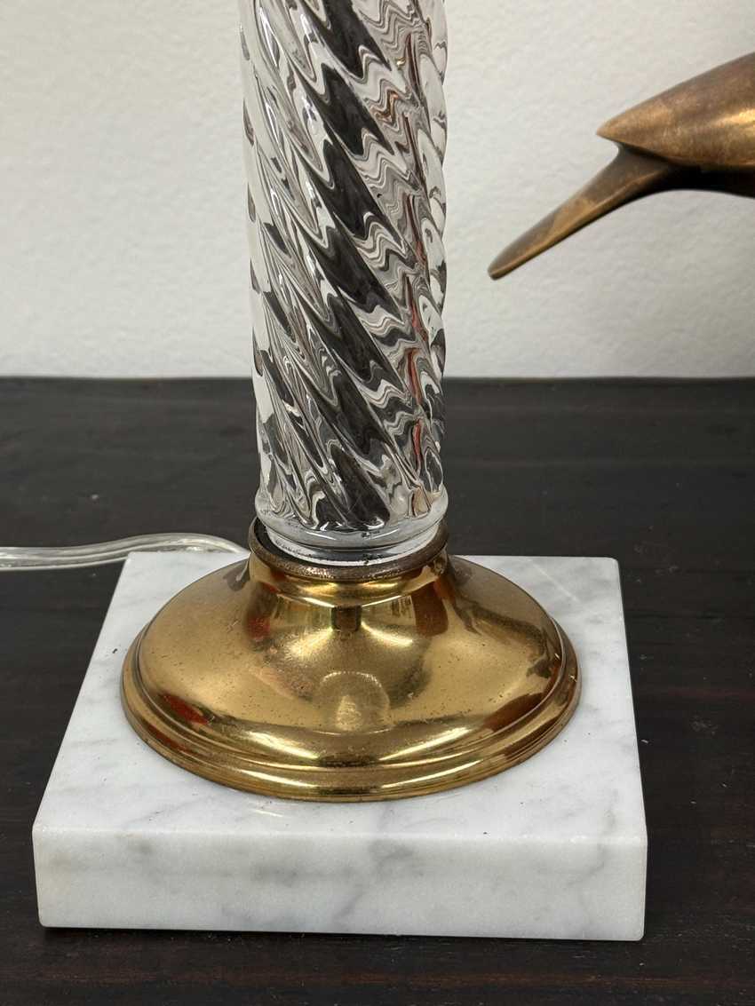 Tall Swirled Ribbed Glass Lamp, Textured Table Lamp, Modern Contemporary Swirled Lamp