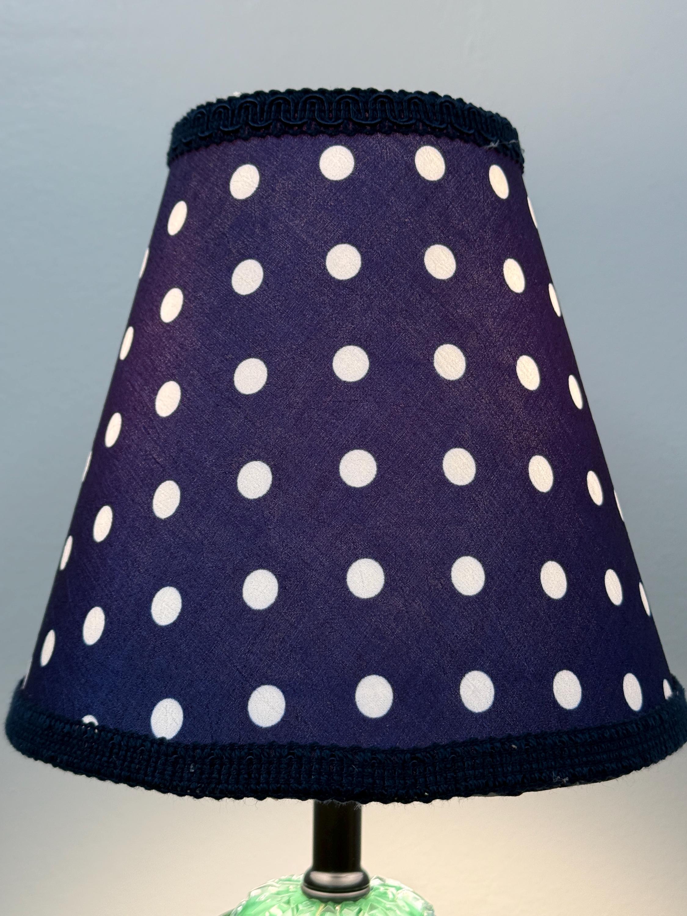 Navy with White Polka Dots Cone Lampshade