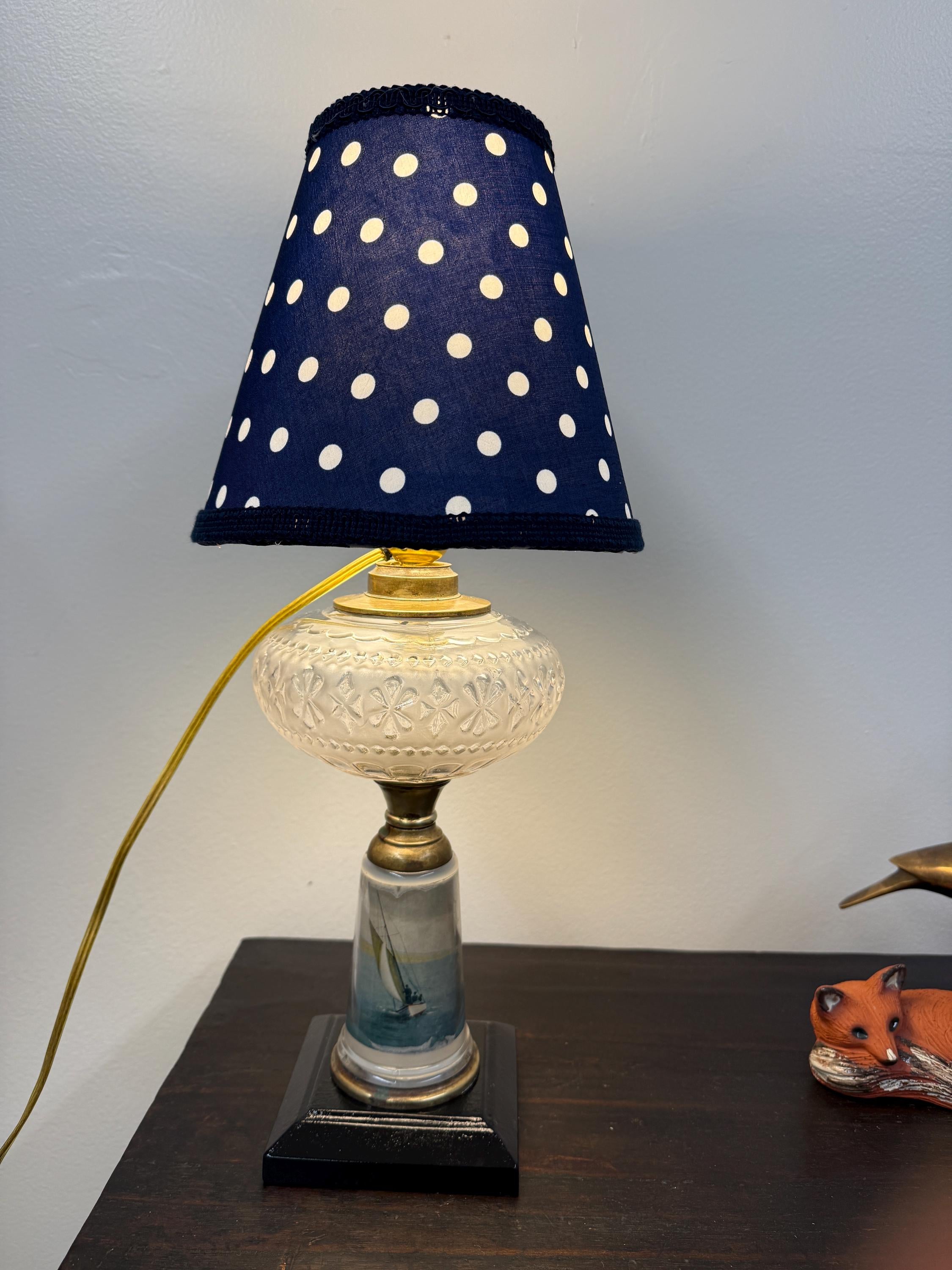 Navy with White Polka Dots Cone Lampshade
