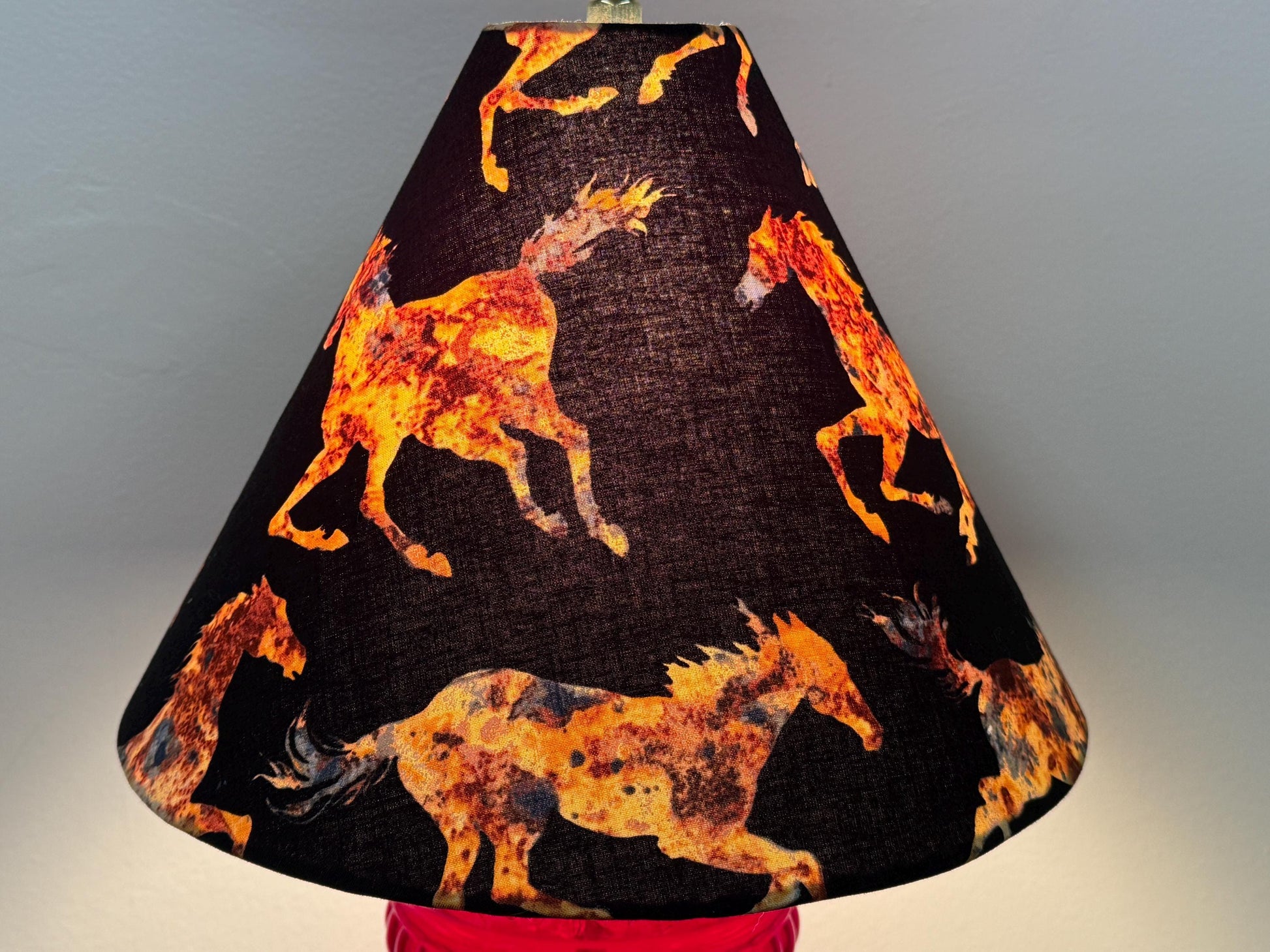 Equine Cone Shade, Brown Horses on Black