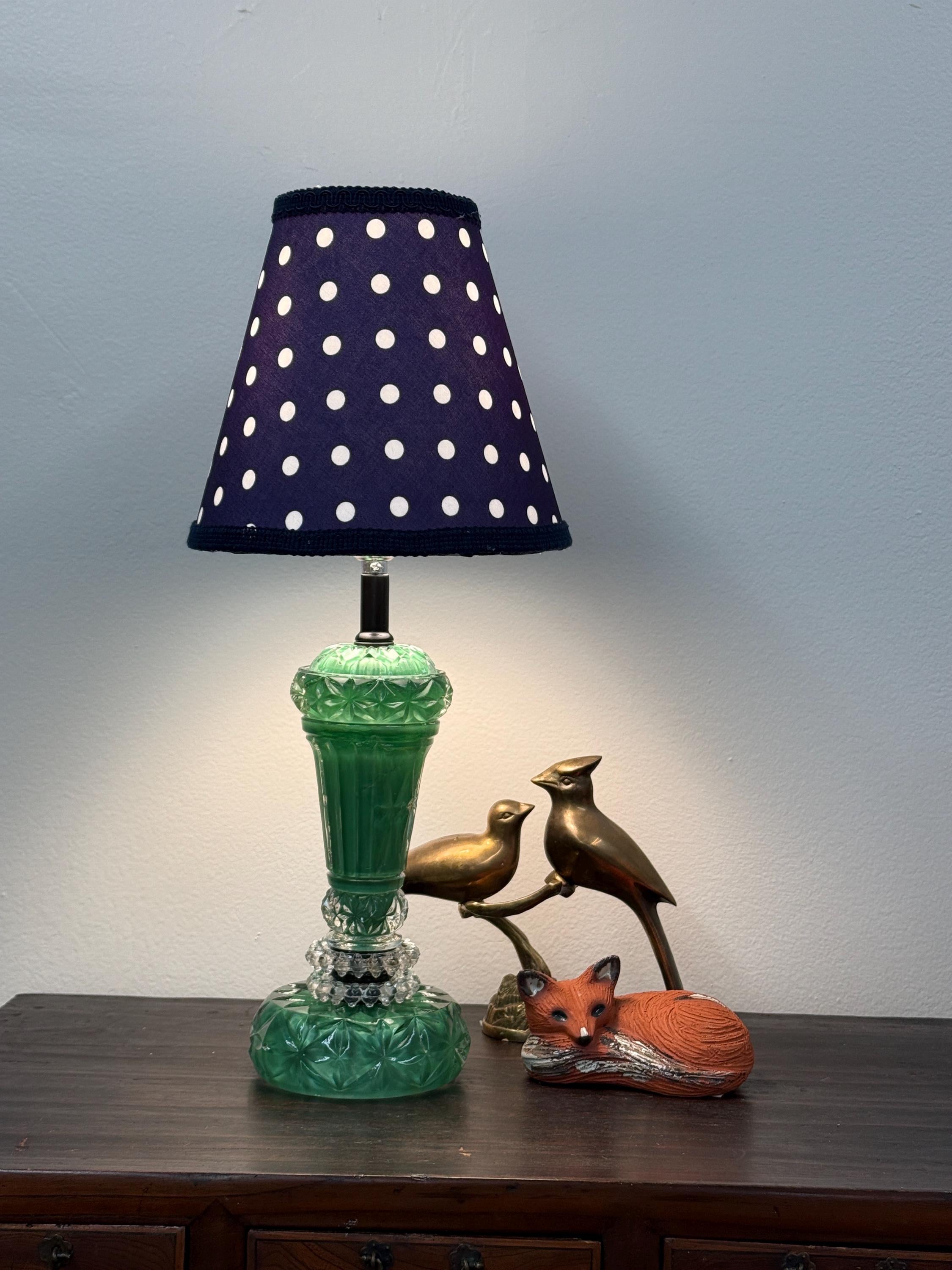 Navy with White Polka Dots Cone Lampshade