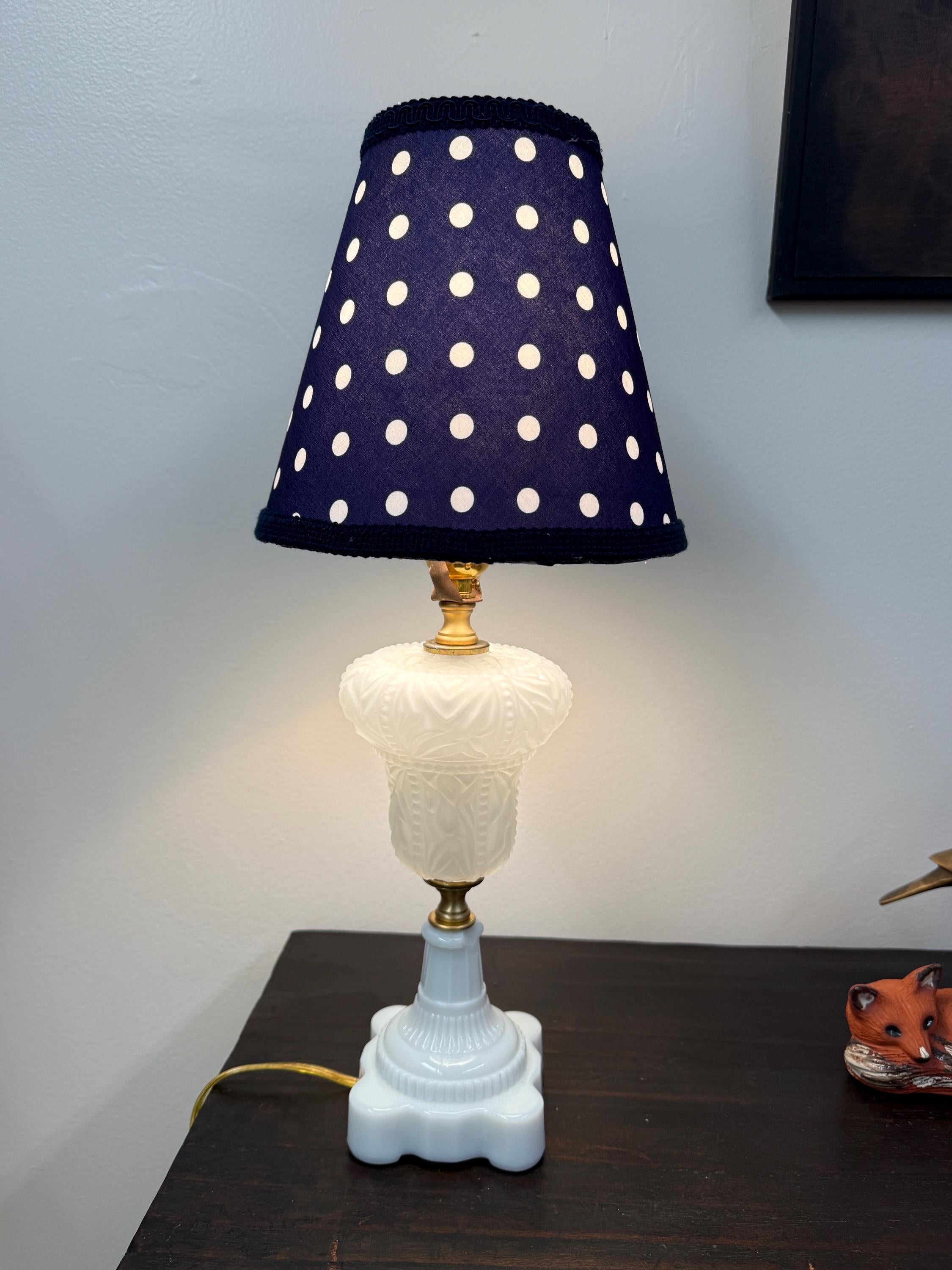 Navy with White Polka Dots Cone Lampshade