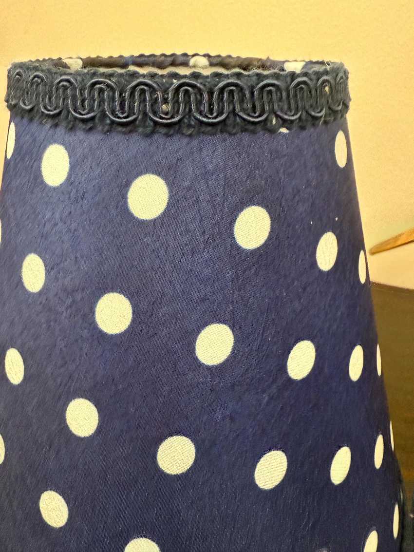 Navy with White Polka Dots Cone Lampshade