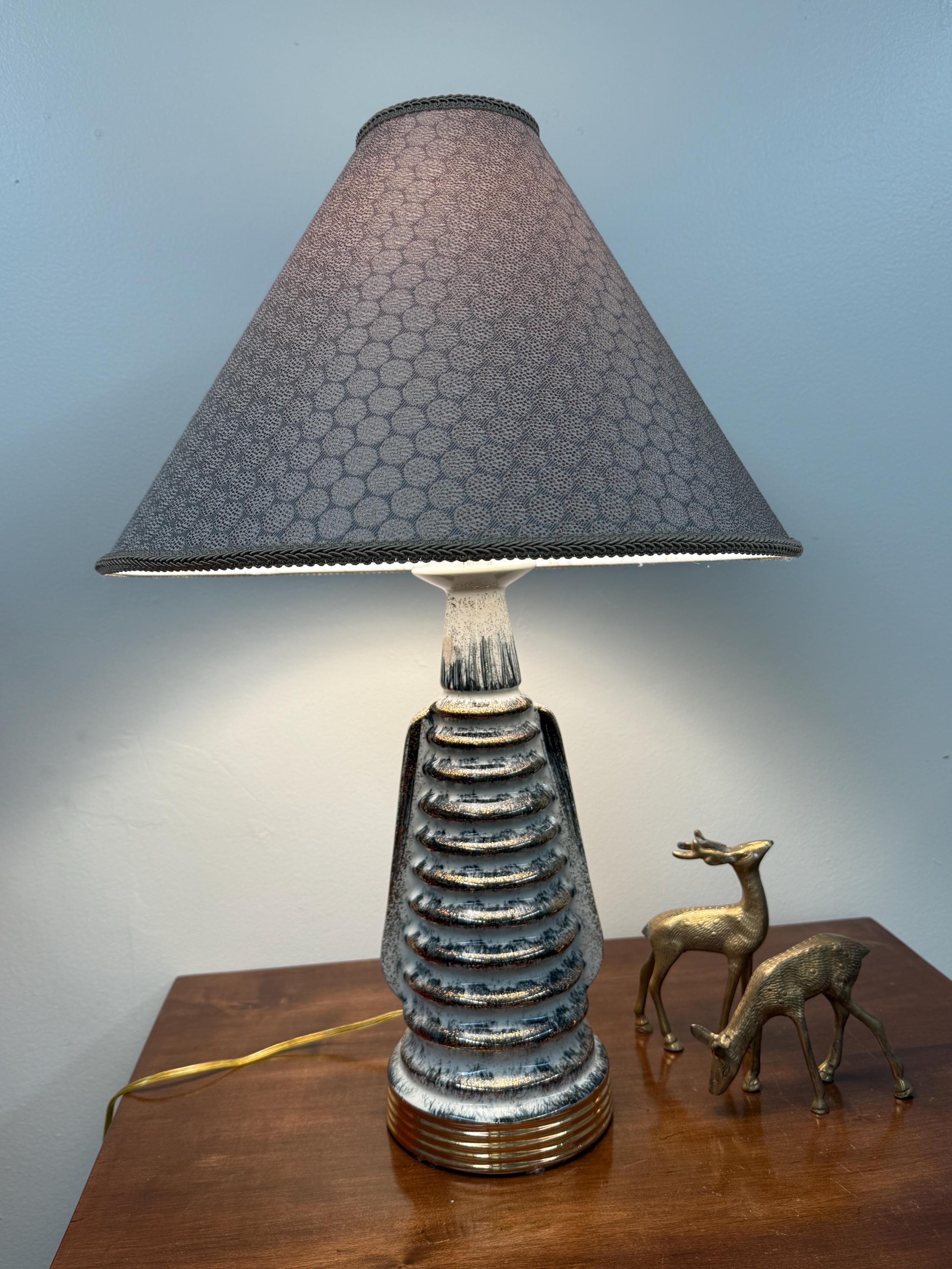 Atomic Mcm Ceramic Lamp, Vintage Retro Table Lamp, Table Accent Mcm Lamp