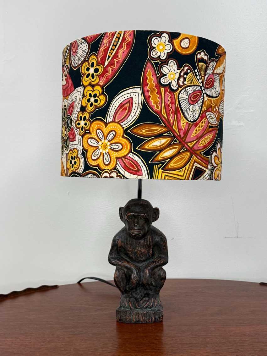 Handmade Large and Bold Floral Print 12” Drum Lampshade